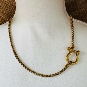 Gold Plated Chain Necklace with Toggle Clasp